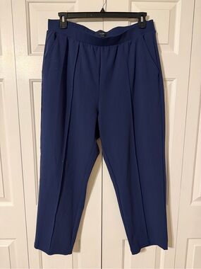 LOFT Navy Pleated Tapered Dress Pants